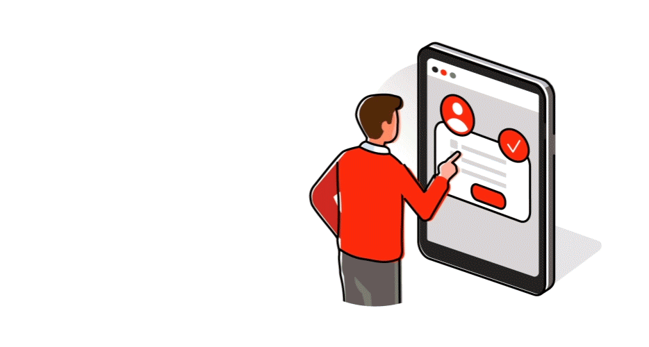 Animatie man zoekt op dealerlocator installateur airconditioning